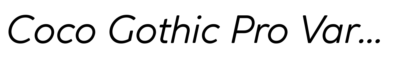 Coco Gothic Pro Variable Italic